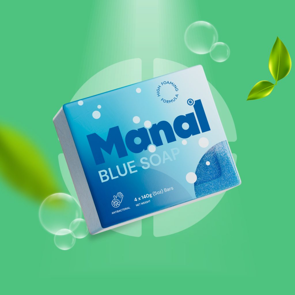 blue soap